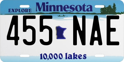 MN license plate 455NAE