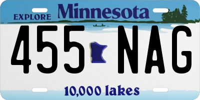 MN license plate 455NAG