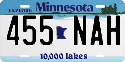 MN license plate 455NAH