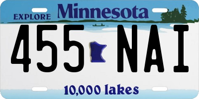 MN license plate 455NAI