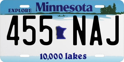 MN license plate 455NAJ
