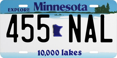 MN license plate 455NAL