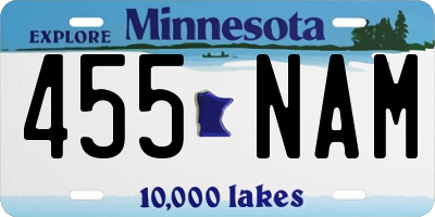 MN license plate 455NAM