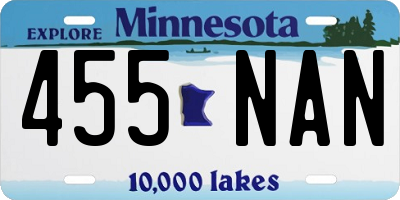 MN license plate 455NAN