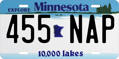 MN license plate 455NAP