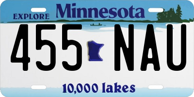 MN license plate 455NAU