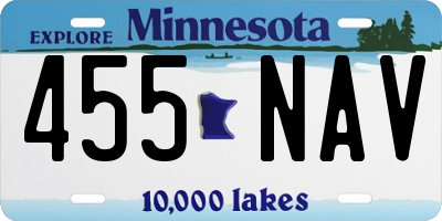 MN license plate 455NAV