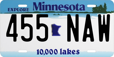 MN license plate 455NAW