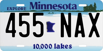 MN license plate 455NAX