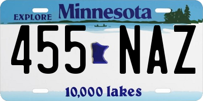 MN license plate 455NAZ