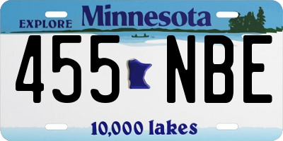 MN license plate 455NBE