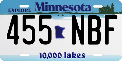 MN license plate 455NBF