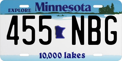 MN license plate 455NBG