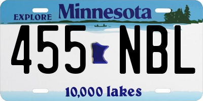 MN license plate 455NBL