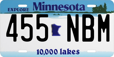 MN license plate 455NBM