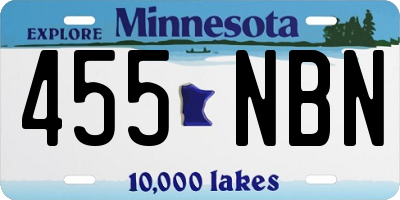 MN license plate 455NBN