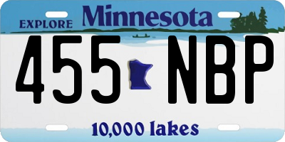 MN license plate 455NBP
