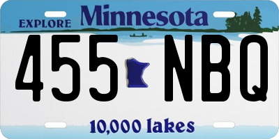 MN license plate 455NBQ
