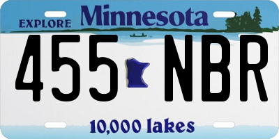 MN license plate 455NBR