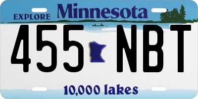 MN license plate 455NBT