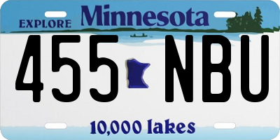MN license plate 455NBU