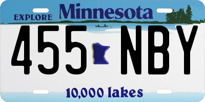MN license plate 455NBY