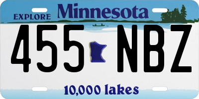 MN license plate 455NBZ
