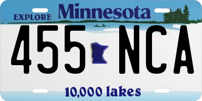 MN license plate 455NCA