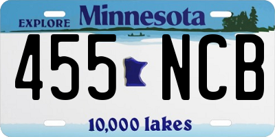 MN license plate 455NCB