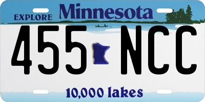 MN license plate 455NCC
