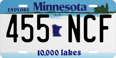 MN license plate 455NCF