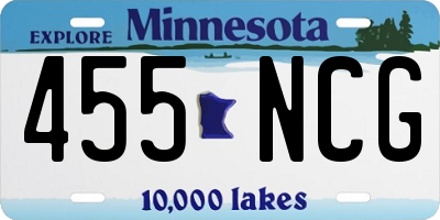 MN license plate 455NCG