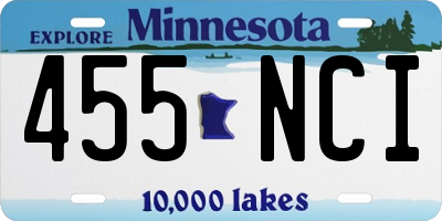 MN license plate 455NCI