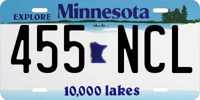 MN license plate 455NCL