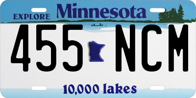 MN license plate 455NCM