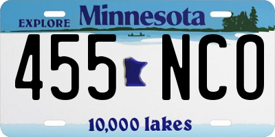 MN license plate 455NCO