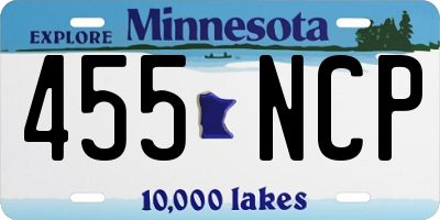 MN license plate 455NCP