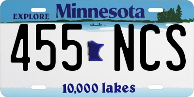 MN license plate 455NCS