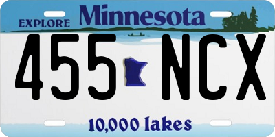 MN license plate 455NCX