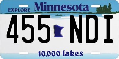 MN license plate 455NDI