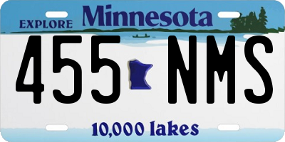 MN license plate 455NMS