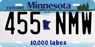 MN license plate 455NMW