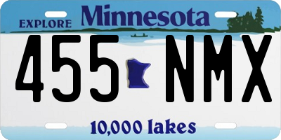 MN license plate 455NMX