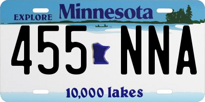 MN license plate 455NNA