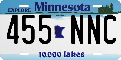 MN license plate 455NNC