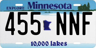 MN license plate 455NNF
