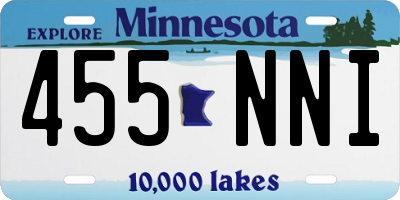 MN license plate 455NNI