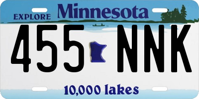 MN license plate 455NNK