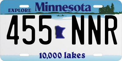 MN license plate 455NNR
