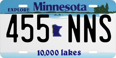 MN license plate 455NNS